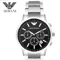 阿玛尼手表正品男士商务钢带名表 时尚运动计时腕表石英表AR2434